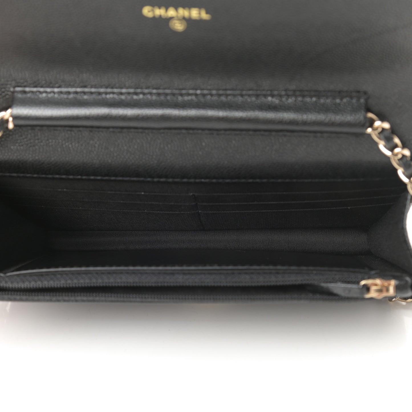 Caviar Quilted French New Wave Chain CC Wallet On Chain WOC Black