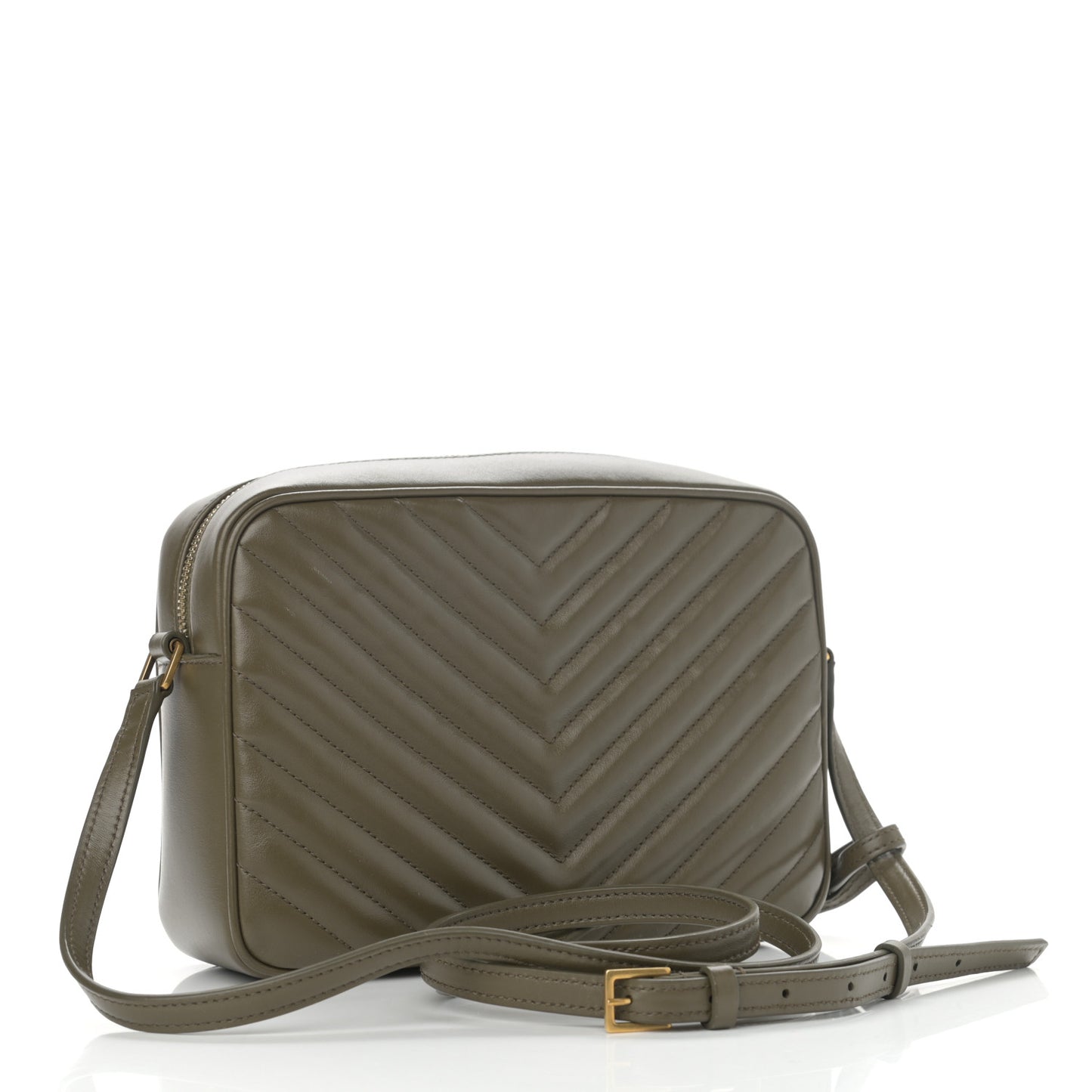 Calfskin Matelasse Monogram Lou Camera Bag Military Olive