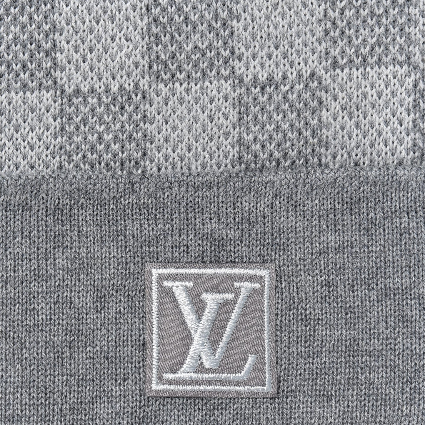 Wool Bonnet Petit Damier Beanie Hat Grey