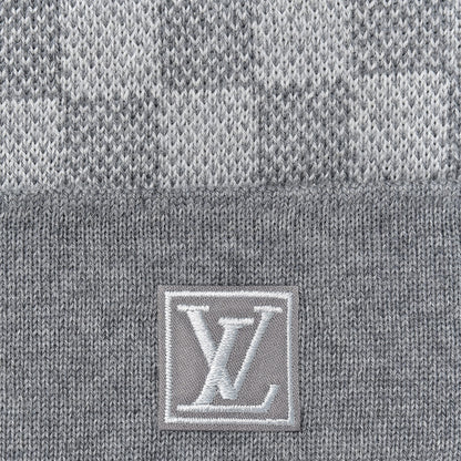 Louis Vuitton Wool Bonnet Petit Damier Beanie Hat Grey 4 of 4