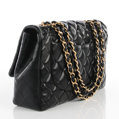 Chanel Lambskin Quilted Jumbo Single Flap Black 3 of 9