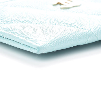 Chanel Caviar Quilted Card Holder Light Blue 5 of 11