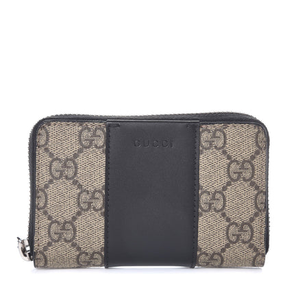 Gucci GG Supreme Monogram Zip Around Card Case Black 1 of 8