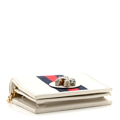 Gucci Calfskin Web Rajah Chain Card Case Wallet White 4 of 10