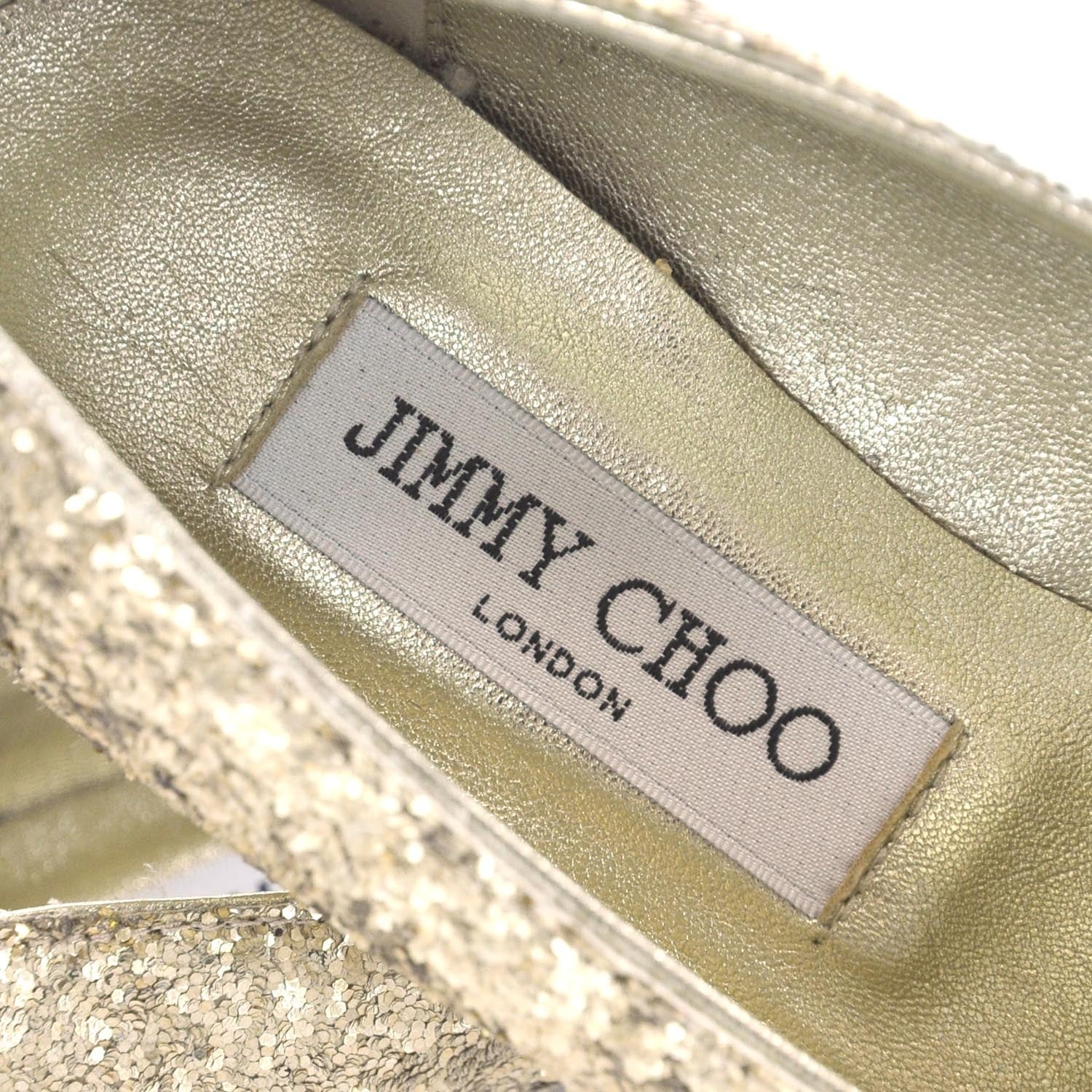 Jimmy Choo Glitter Wheel Jazz Flats 35.5 Champagne 5 of 8