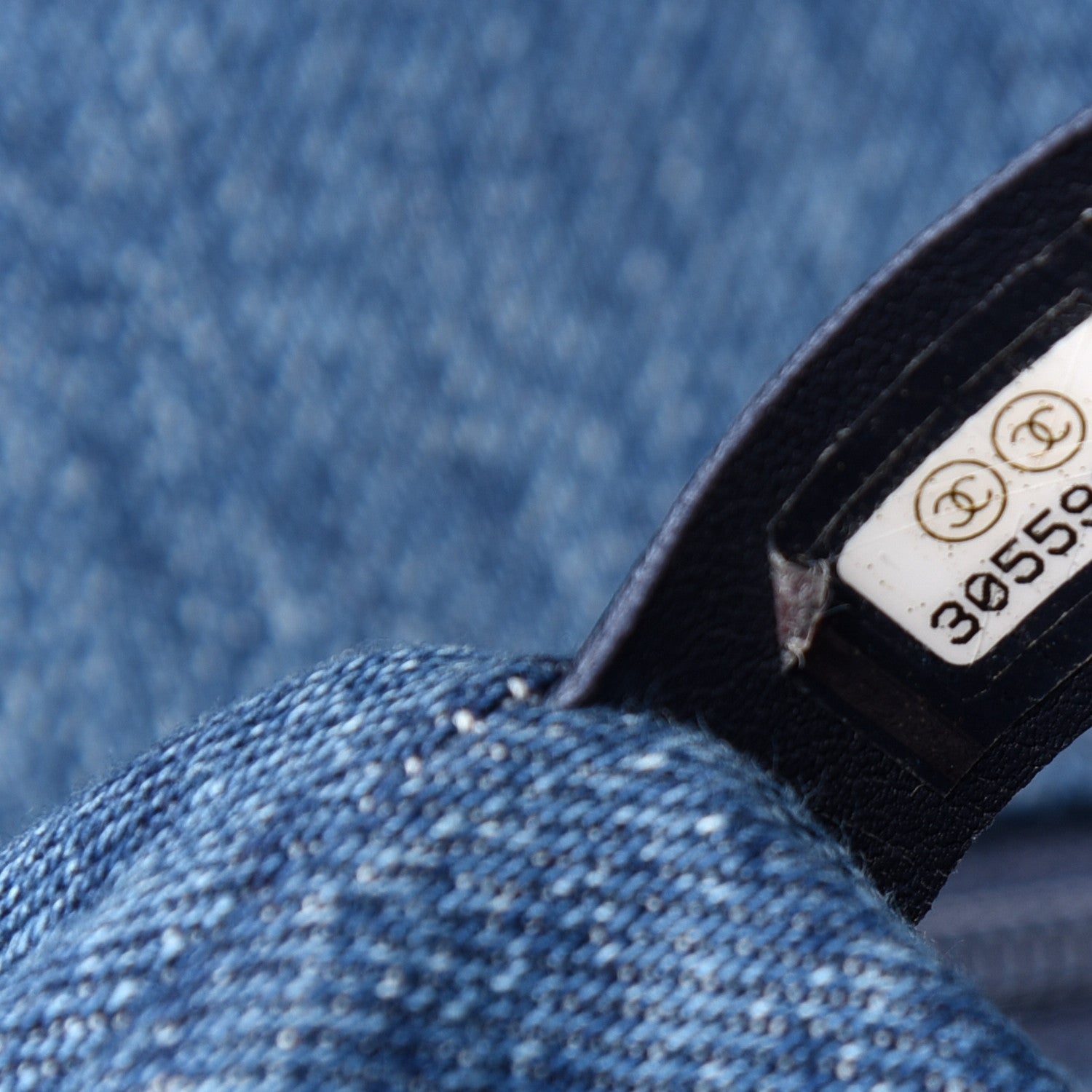 Chanel Denim Quilted CC Print Jumbo Single Flap Blue 7 of 10