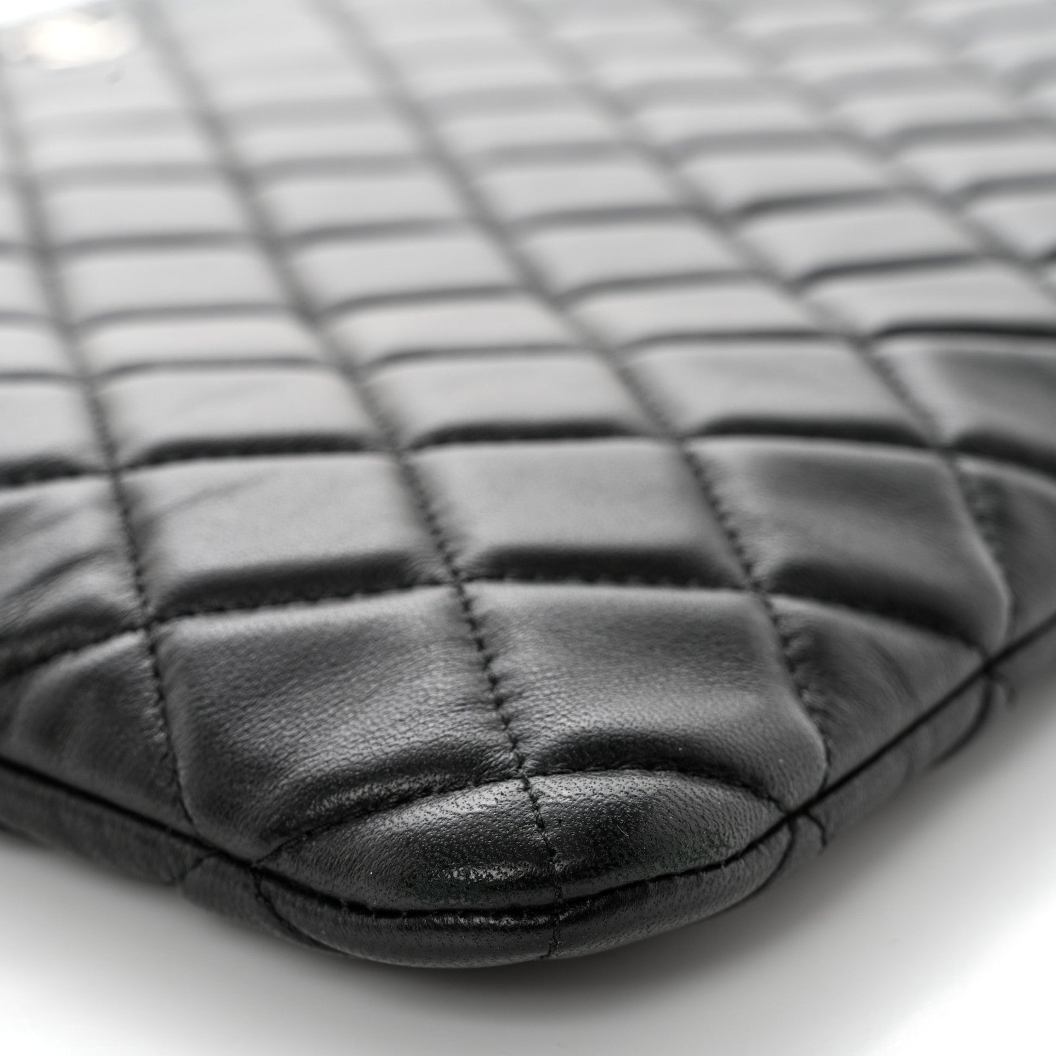 Chanel Lambskin Quilted Large Cosmetic Case Black 12 of 13