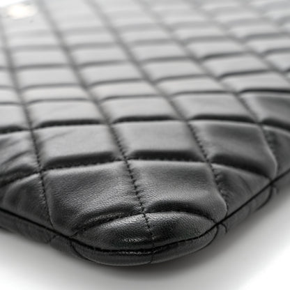 Chanel Lambskin Quilted Large Cosmetic Case Black 12 of 13