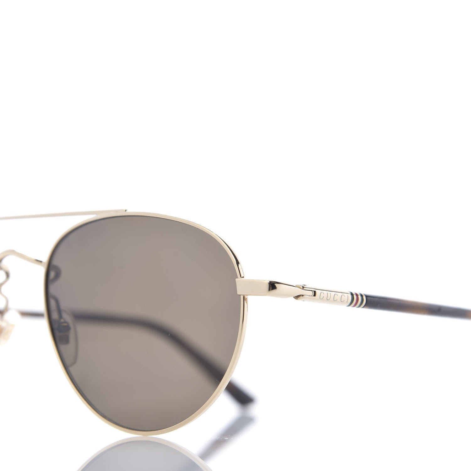 Gucci Acetate Aviator Sunglasses GG0388S Gold 7 of 8