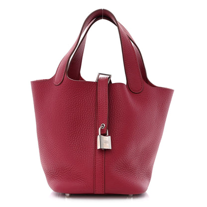 Hermes Taurillon Clemence Picotin Lock 18 PM Rubis 1 of 10