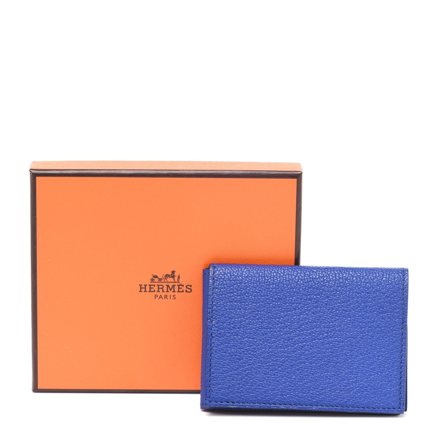 Chevre Mysore Guernesey Card Case Bleu Electrique