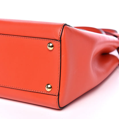 Fendi Vitello Morgan Fabric Jacquard Pequin Medium Peekaboo Iconic Satchel Papavero Tobacco Black 8 of 8