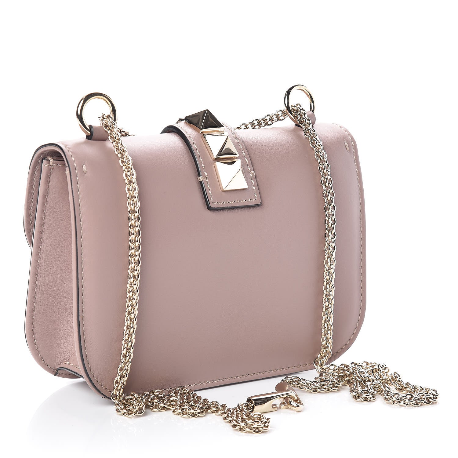 Valentino Garavani Vitello Small Glam Lock Rockstud Flap Poudre 3 of 8