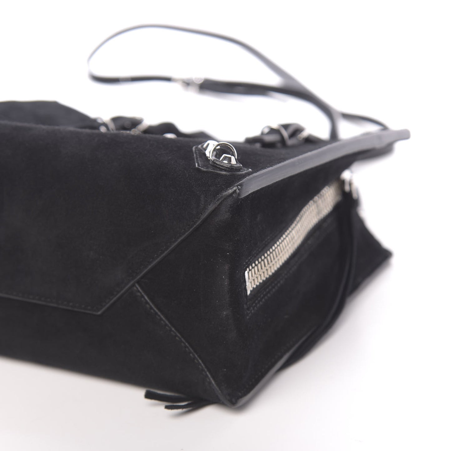 Baby Daim Suede Papier Mini A4 Zip Around Tote Black
