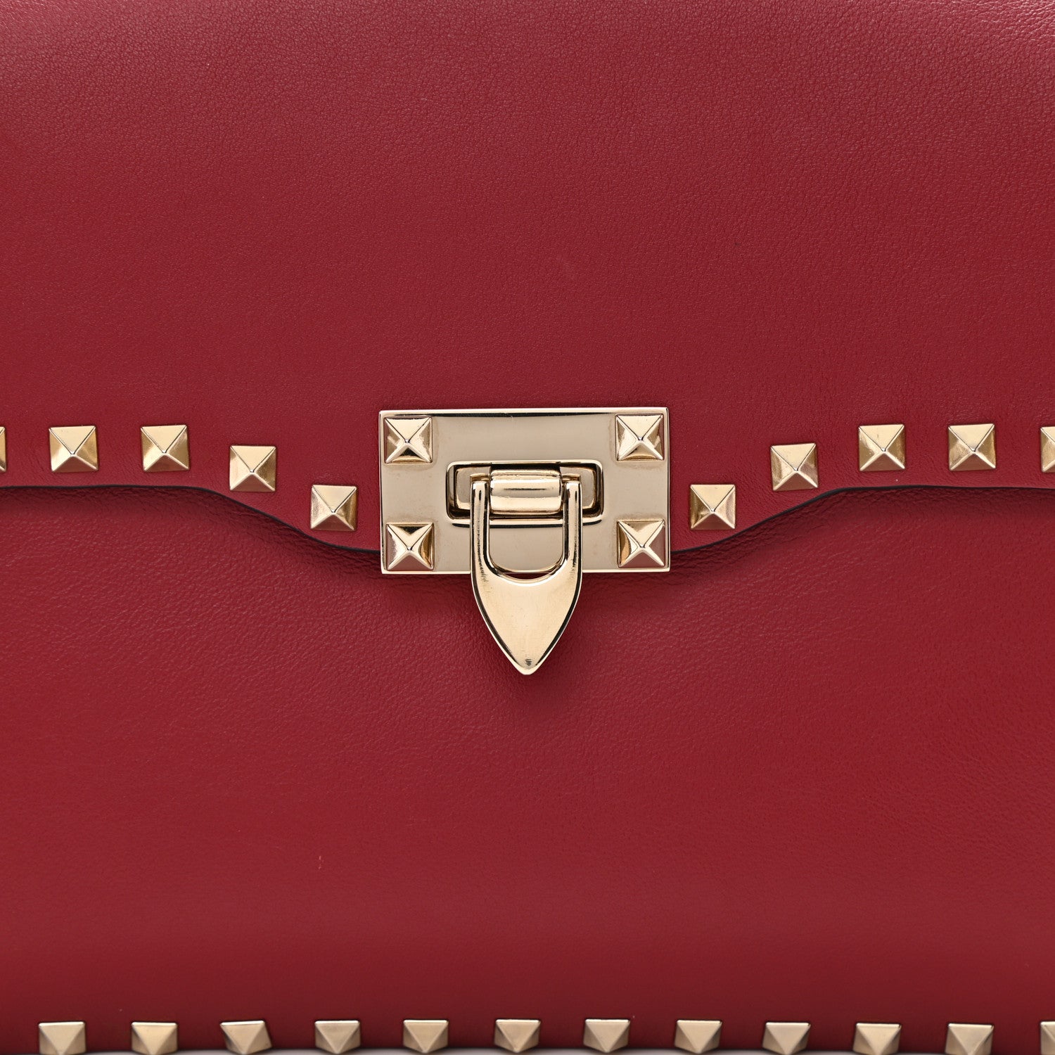 Valentino Garavani Vitello Medium Rockstud Flap Saddle Bag Scarlet 8 of 10