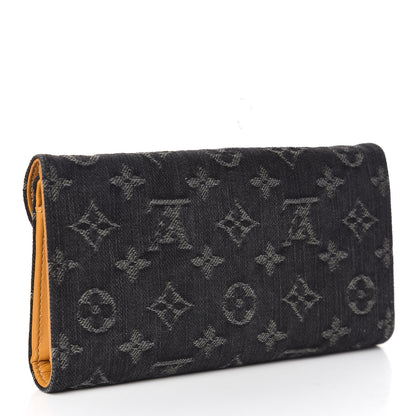 Louis Vuitton Denim Amelia Wallet Black 3 of 8