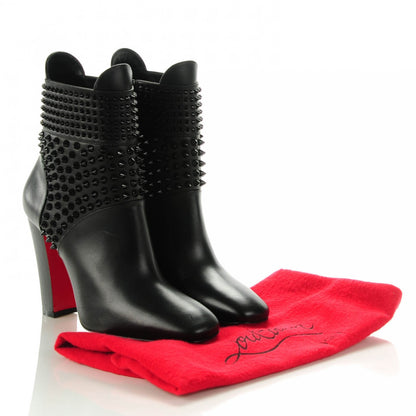 Christian Louboutin Calfskin Praguoise Spikes 120 Booties Black 38 5 of 7