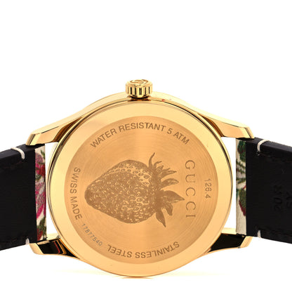 Gucci Stainless Steel Calfskin 38mm G-Timeless Floral Quartz Watch Ivory 4 of 5
