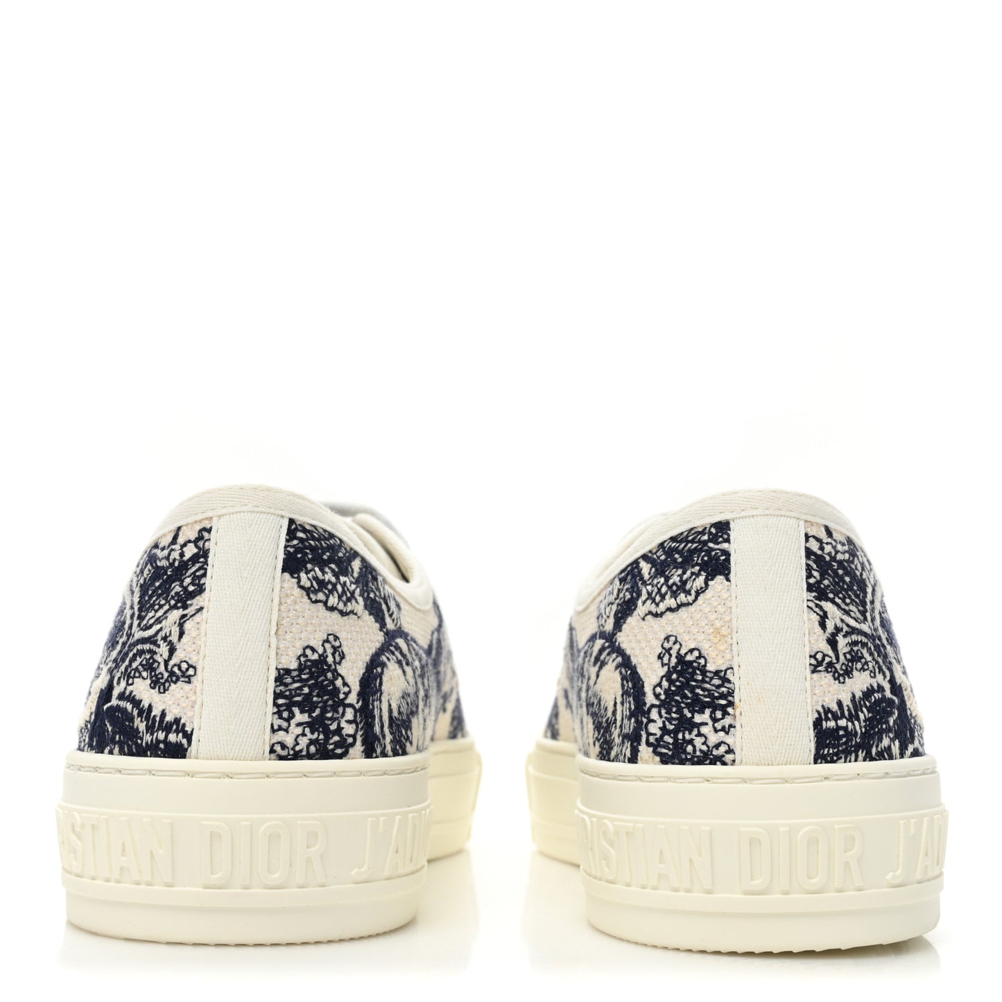Canvas Toile De Jouy Embroidered Womens Walk Dior Low Top Sneakers 39.5 Off White Navy