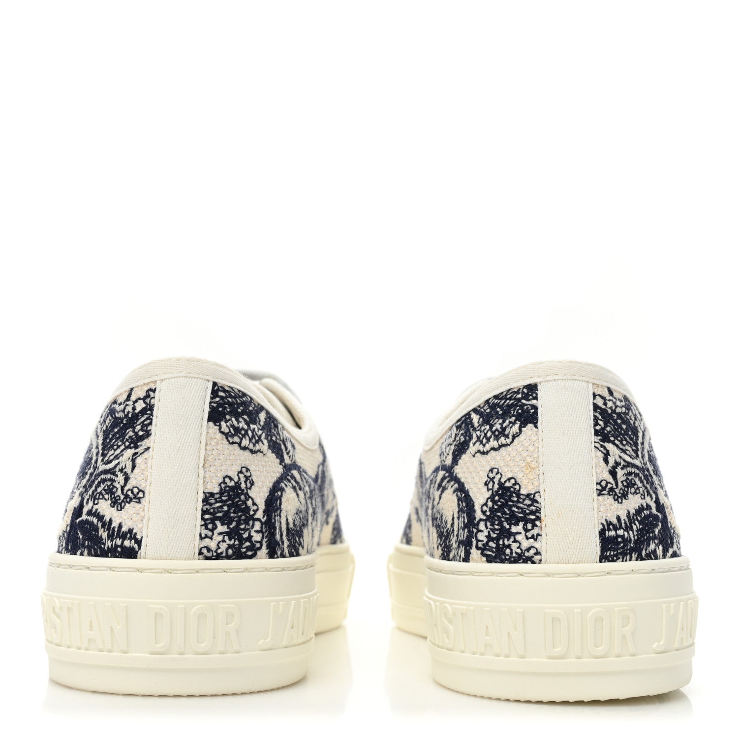 Christian Dior Canvas Toile De Jouy Embroidered Womens Walk Dior Low Top Sneakers 39.5 Off White Navy 4 of 9