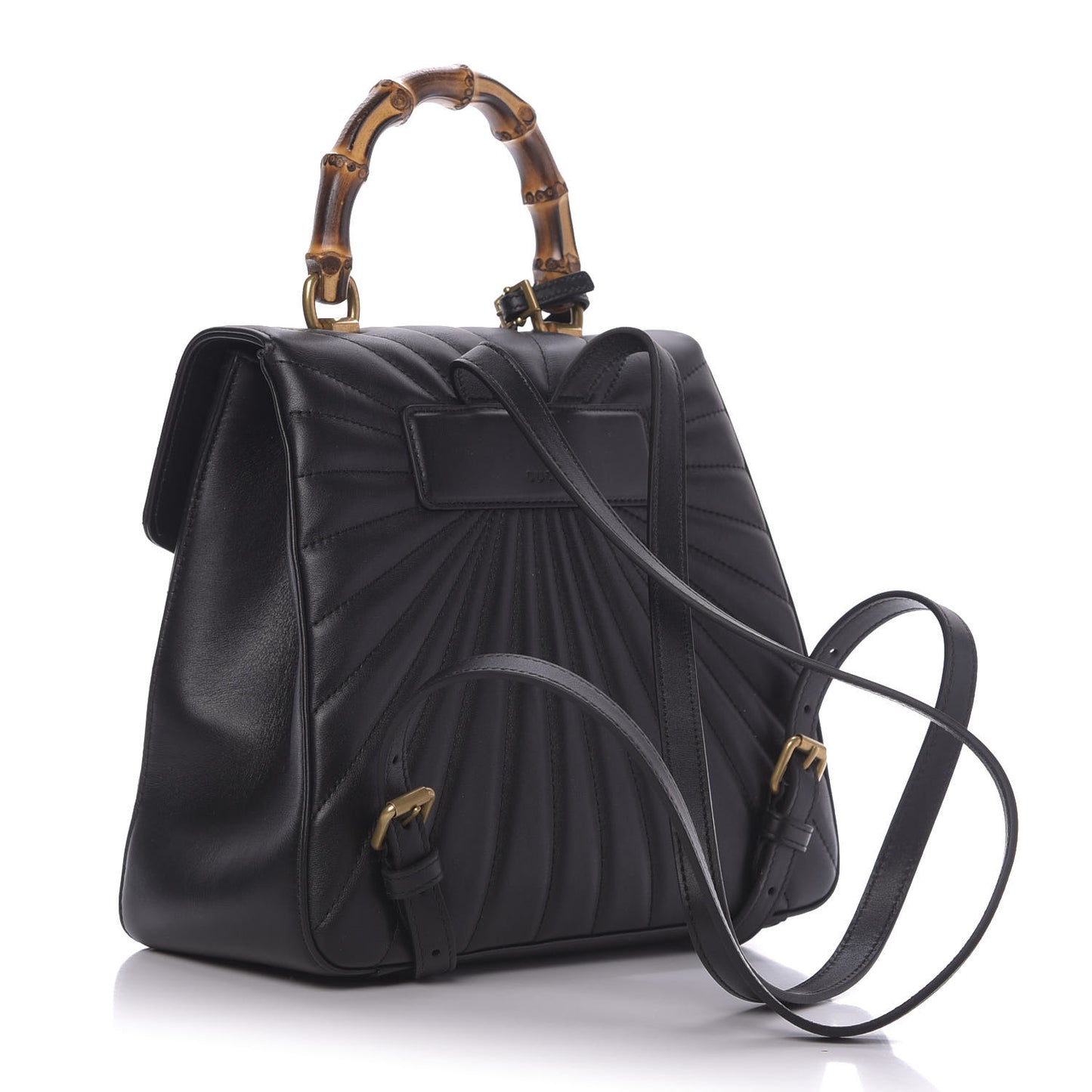 Calfskin Bamboo Trapuntata Queen Margaret Backpack Black