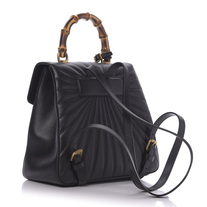 Gucci Calfskin Bamboo Trapuntata Queen Margaret Backpack Black 2 of 12