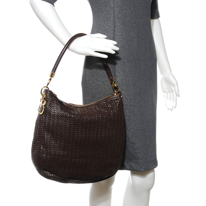 Christian Dior Lambskin Woven Hobo Brown 2 of 7