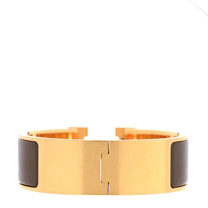 Hermes Enamel Wide Clic Clac H Bracelet PM Chocolate 4 of 5
