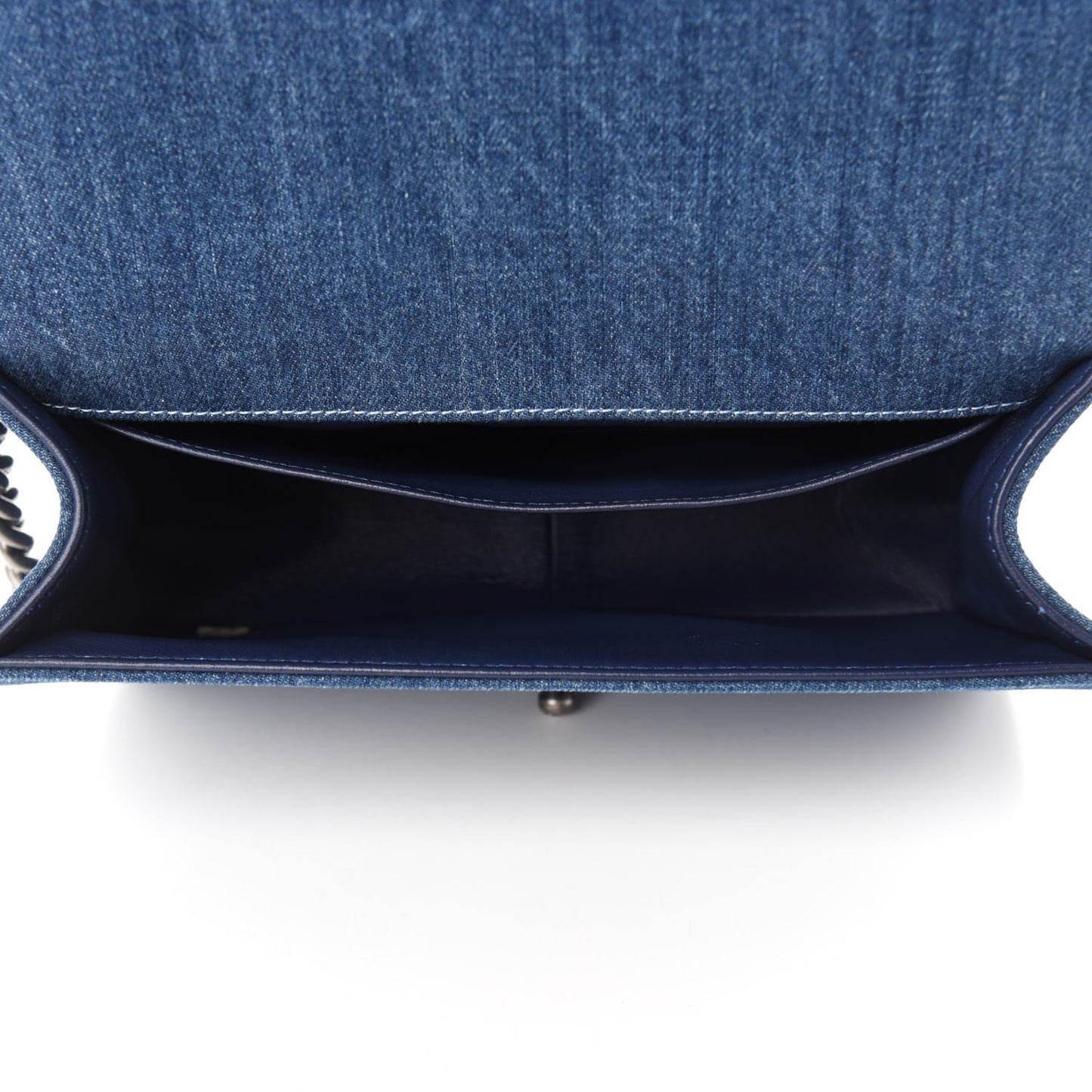 Tweed Denim Medium Boy Flap Dark Blue