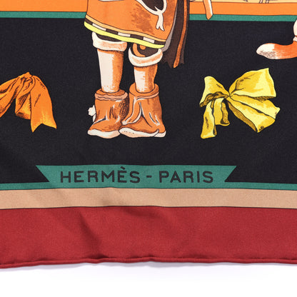 Hermes Silk Kachinas Giant Pointe Triangle Scarf Black Beige Bordeaux 2 of 4