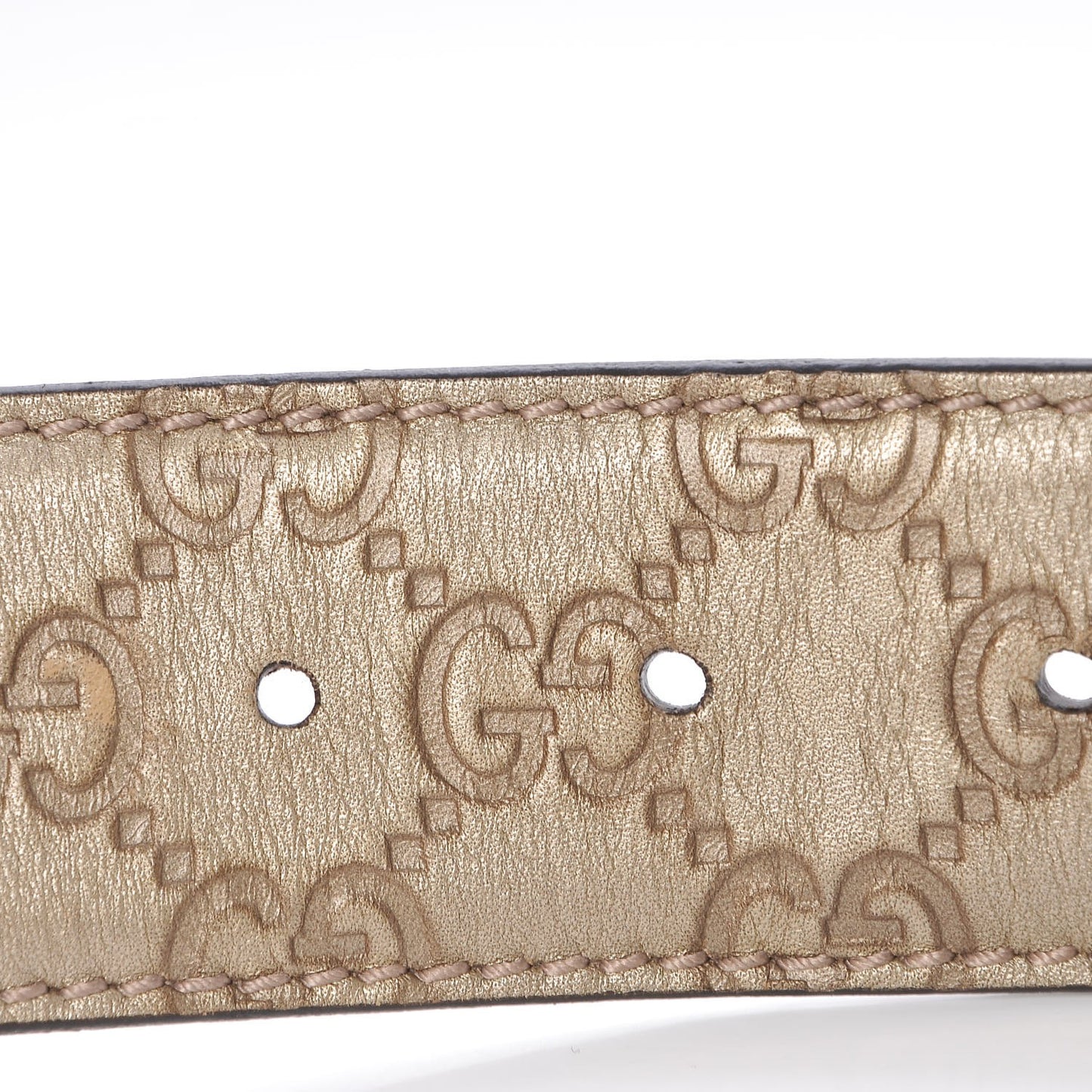 Metallic Soft Guccissima Interlocking G 40mm Belt 85 34 Champagne