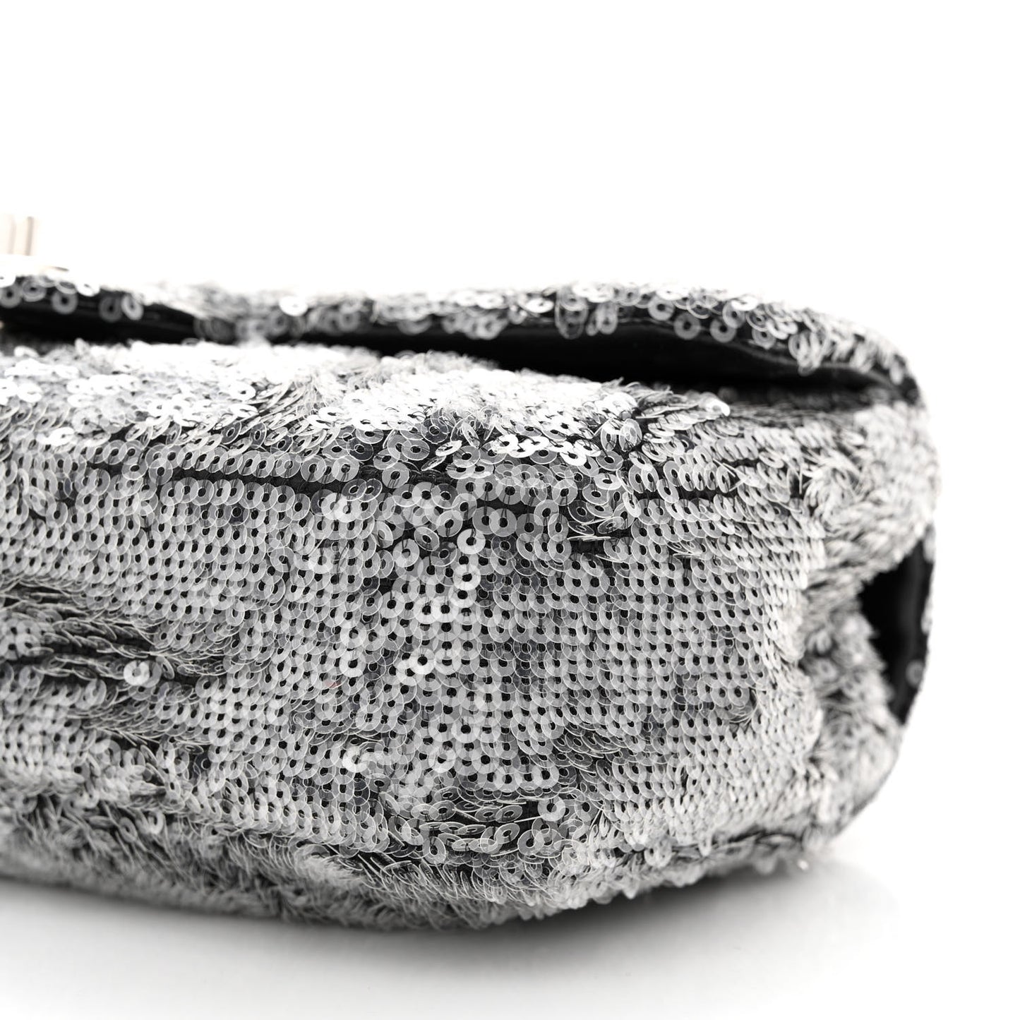 Sequin Mini Rectangular Flap Silver
