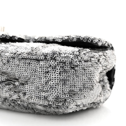 Chanel Sequin Mini Rectangular Flap Silver 10 of 11