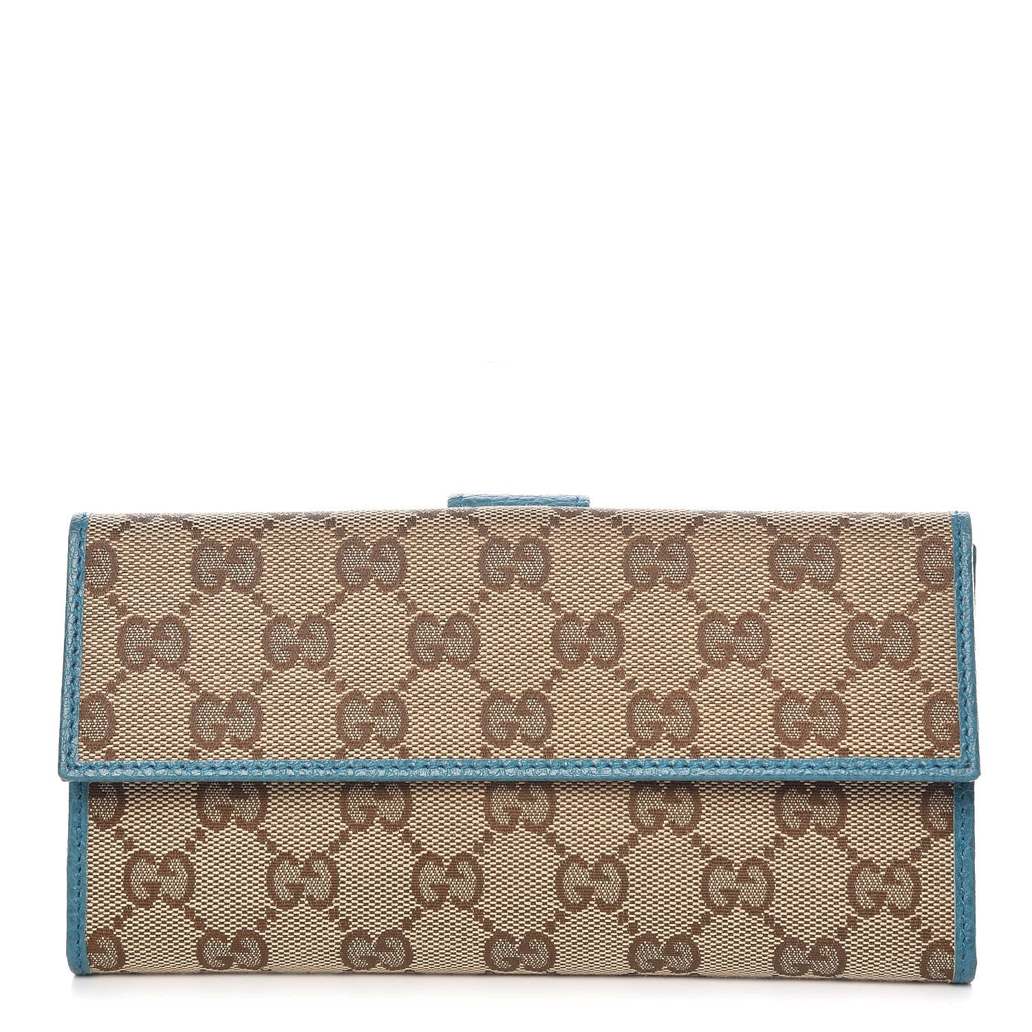 Gucci GG Plus Monogram Continental Flap Wallet Blue 1 of 8