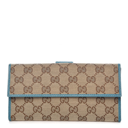 Gucci GG Plus Monogram Continental Flap Wallet Blue 1 of 8