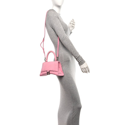 Balenciaga Nappa Denim Printed Small Hourglass Top Handle Bag Denim Violet 2 of 10