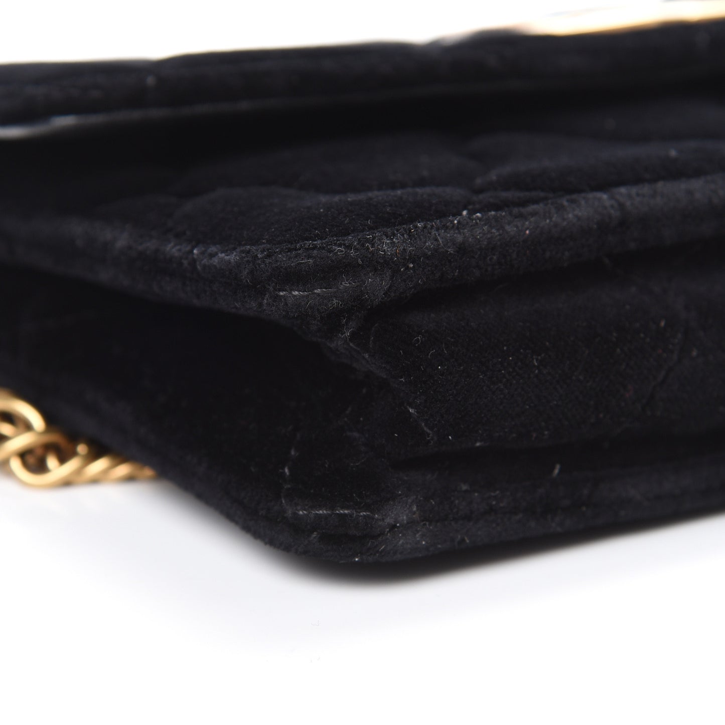 Velvet Mattress Quilted BB Wallet On Chain Black