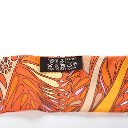 Hermes Silk Millefleurs du Mexique Twilly Orange Curry Sol 5 of 5