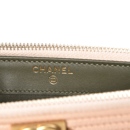 Chanel Caviar Quilted Small Boy Clutch With Chain Beige 6 of 11