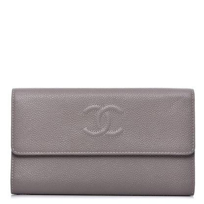 Chanel Caviar Timeless CC Large Flap Wallet Grey 1 of 9