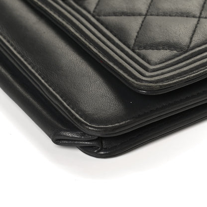 Chanel Calfskin Quilted Boy Wallet On Chain WOC Grey 10 of 11