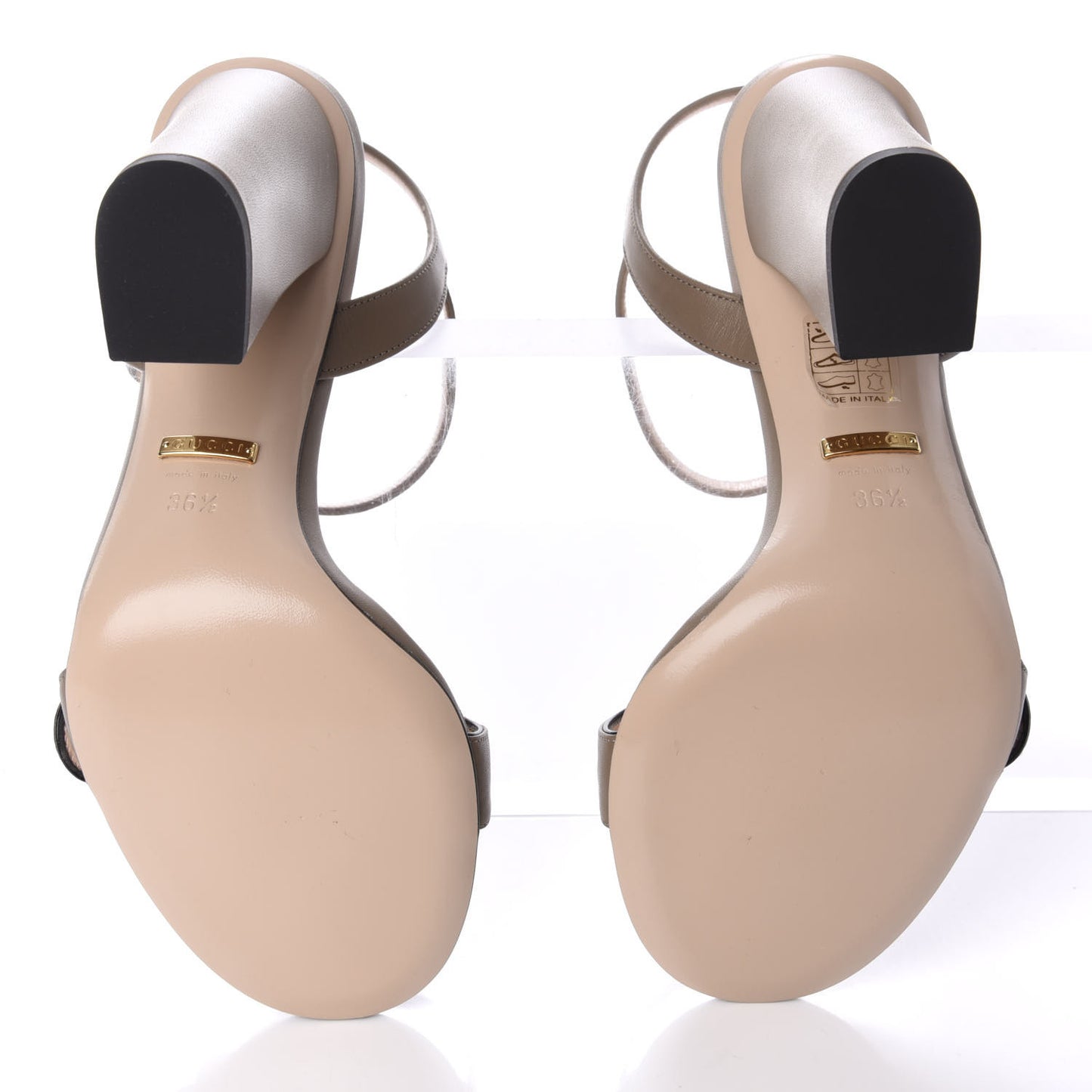 Lifford Calfskin GG Marmont Ankle Wrap 105mm Sandals 36.5 Mud