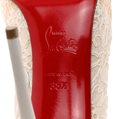 Christian Louboutin Lace Gipsybootie 100 Ankle Boots 38.5 White 7 of 7