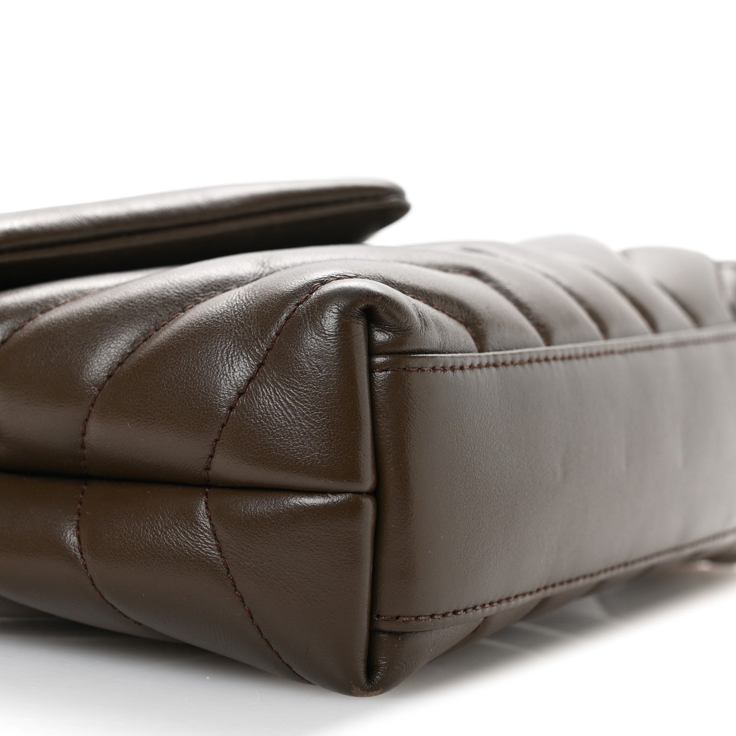 Saint Laurent Calfskin Y Quilted Monogram Toy Loulou Crossbody Bag Soil Brown 9 of 12