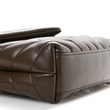 Saint Laurent Calfskin Y Quilted Monogram Toy Loulou Crossbody Bag Soil Brown 9 of 12