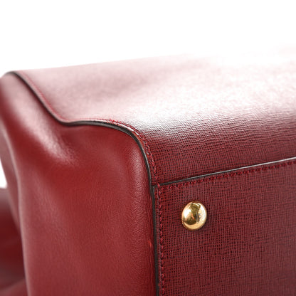 Fendi Vitello Elite Large 2Jours Tote Rosso Scuro Ciliegia 9 of 10