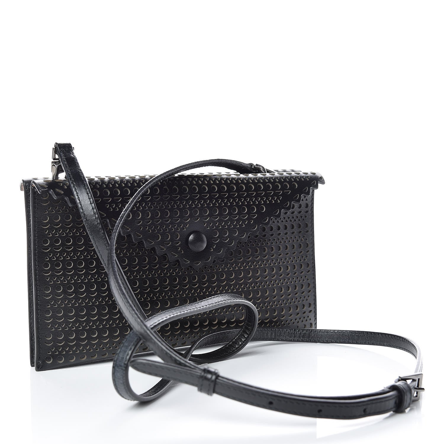 Alaia Laser Cut Louise 24 Envelope Crossbody Black 3 of 9