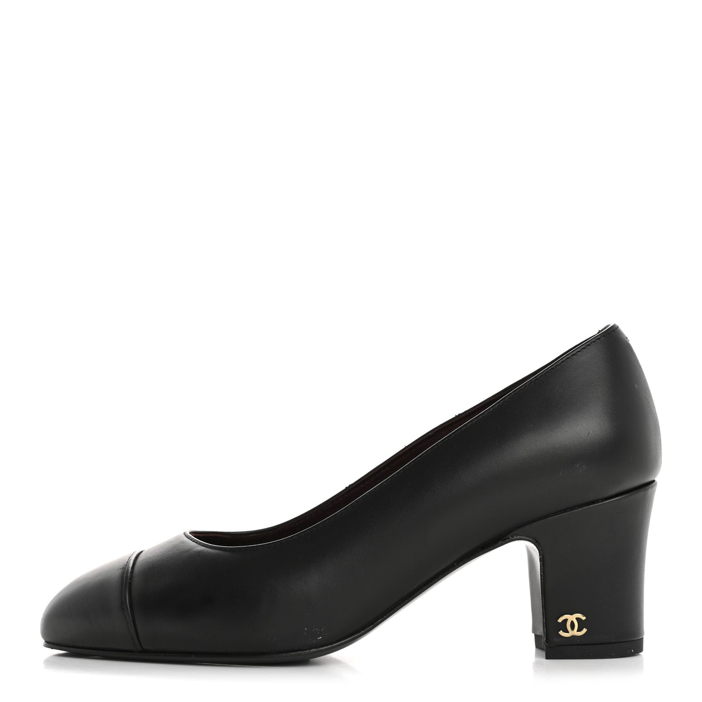 Lambskin Cap Toe CC Uniform Pumps 36.5 Black