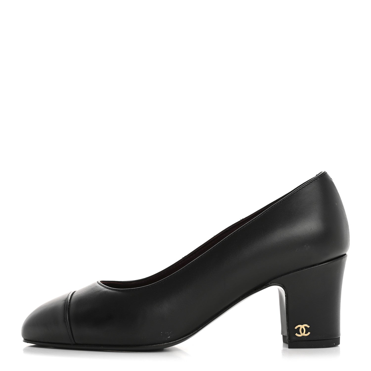 Chanel Lambskin Cap Toe CC Uniform Pumps 36.5 Black 1 of 10