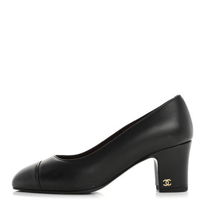 Chanel Lambskin Cap Toe CC Uniform Pumps 36.5 Black 1 of 10
